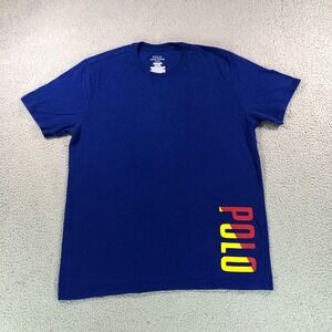 Polo Ralph Lauren Shirt Adult Medium Blue Graphic Logo Short Sleeve Tee